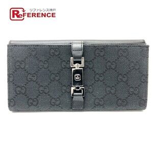 Gucci GG Jackie Long Wallet Bifold Canvas Black